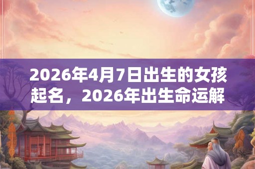 2026年4月7日出生的女孩起名，2026年出生命运解析