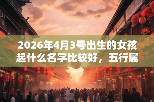 2026年4月3号出生的女孩起什么名字比较好，五行属什么