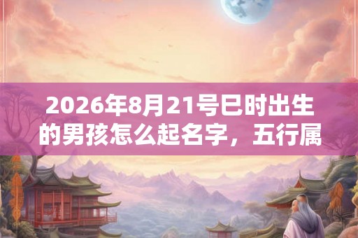 2026年8月21号巳时出生的男孩怎么起名字，五行属什么