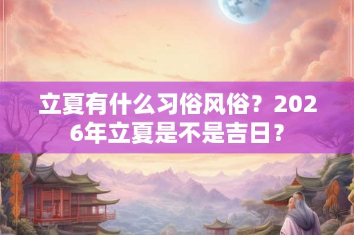 立夏有什么习俗风俗？2026年立夏是不是吉日？