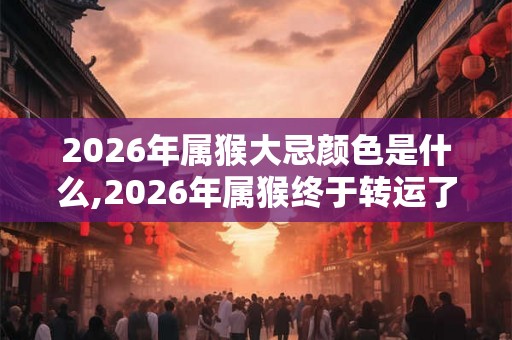 2026年属猴大忌颜色是什么,2026年属猴终于转运了