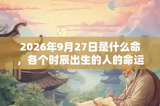 2026年9月27日是什么命，各个时辰出生的人的命运