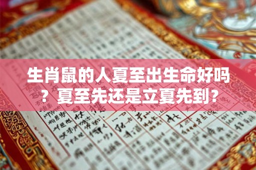 生肖鼠的人夏至出生命好吗？夏至先还是立夏先到？