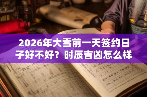 2026年大雪前一天签约日子好不好？时辰吉凶怎么样？