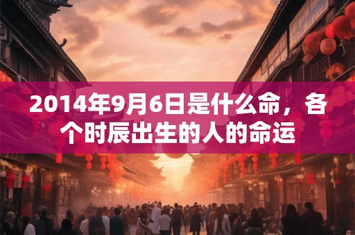 2014年9月6日是什么命，各个时辰出生的人的命运