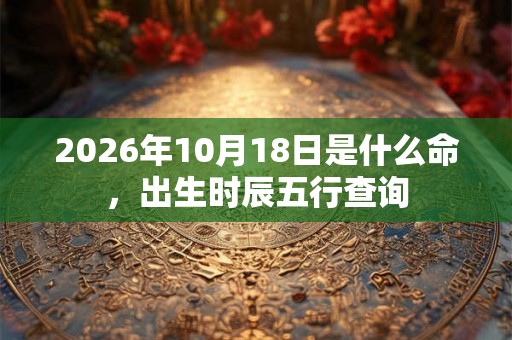 2026年10月18日是什么命，出生时辰五行查询