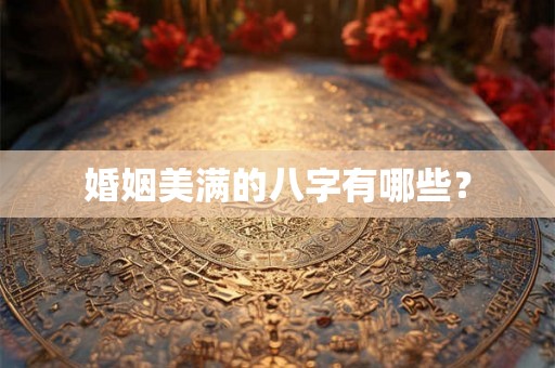 婚姻美满的八字有哪些？