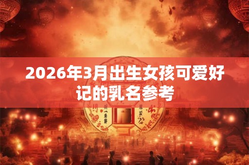 2026年3月出生女孩可爱好记的乳名参考