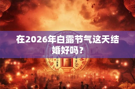 在2026年白露节气这天结婚好吗? 在2026年白露节气这天结婚好吗?