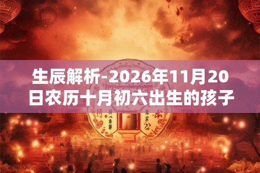 生辰解析-2026年11月20日农历十月初六出生的孩子八字起名