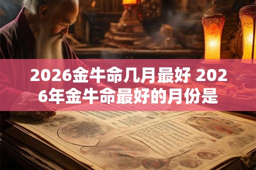 2026金牛命几月最好 2026年金牛命最好的月份是