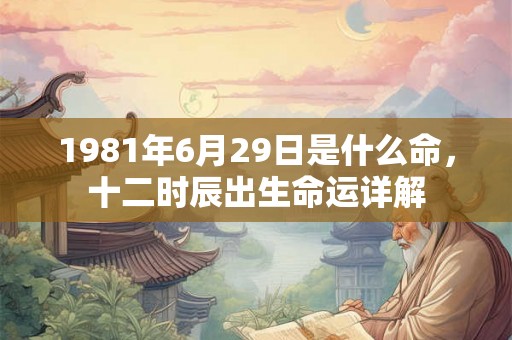 1981年6月29日是什么命，十二时辰出生命运详解