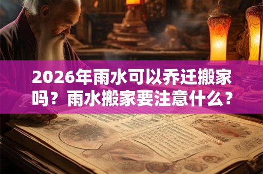 2026年雨水可以乔迁搬家吗？雨水搬家要注意什么？