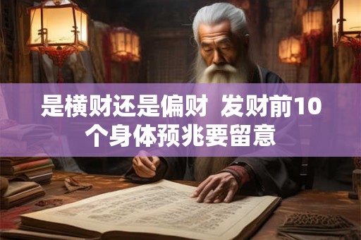是横财还是偏财  发财前10个身体预兆要留意