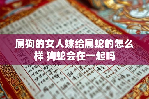 属狗的女人嫁给属蛇的怎么样 狗蛇会在一起吗
