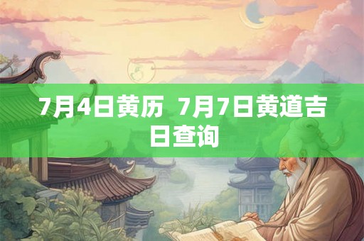 7月4日黄历  7月7日黄道吉日查询