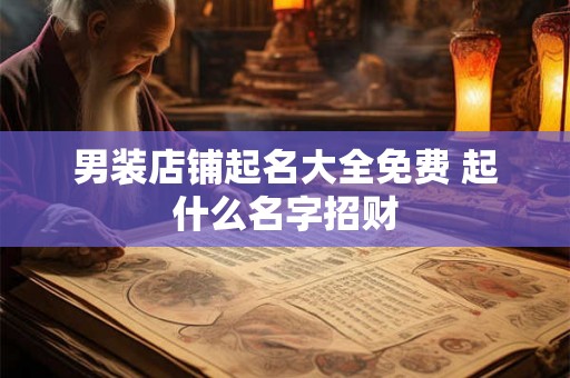 男装店铺起名大全免费 起什么名字招财