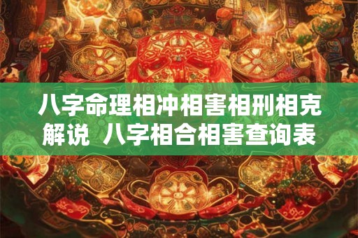 八字命理相冲相害相刑相克解说 八字相合相害查询表 八字命理相冲相害相刑相克解说 八字相合相害查询表