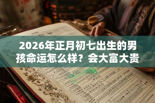 2026年正月初七出生的男孩命运怎么样？会大富大贵吗？