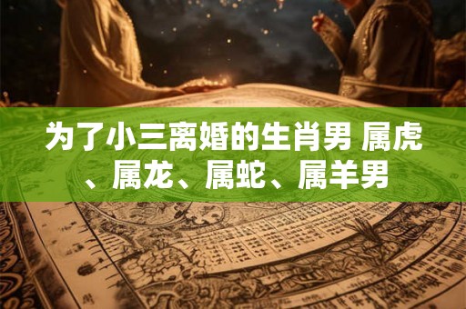 为了小三离婚的生肖男 属虎、属龙、属蛇、属羊男 为了小三离婚的生肖男 属虎、属龙、属蛇、属羊男
