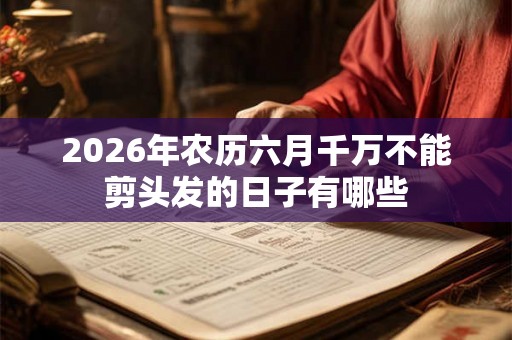 2026年农历六月千万不能剪头发的日子有哪些