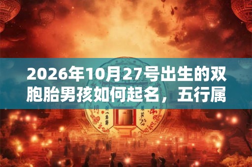 2026年10月27号出生的双胞胎男孩如何起名，五行属什么
