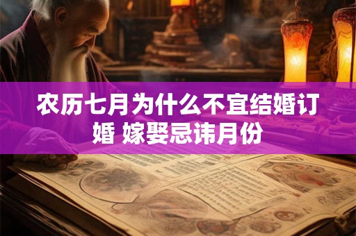 农历七月为什么不宜结婚订婚 嫁娶忌讳月份