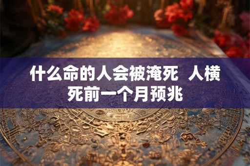 什么命的人会被淹死  人横死前一个月预兆
