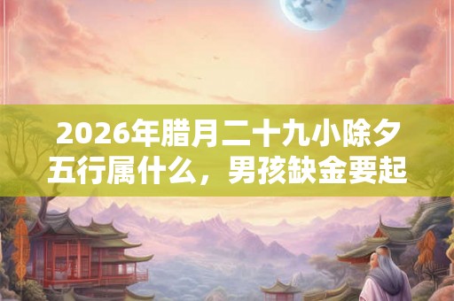 2026年腊月二十九小除夕五行属什么，男孩缺金要起什么名？