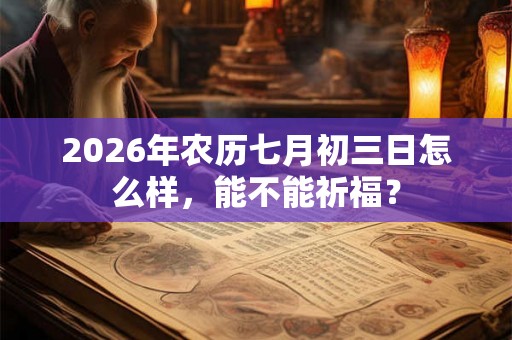 2026年农历七月初三日怎么样，能不能祈福？