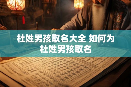 杜姓男孩取名大全 如何为杜姓男孩取名