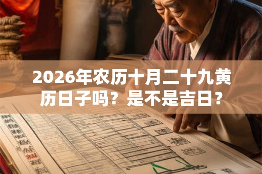 2026年农历十月二十九黄历日子吗？是不是吉日？