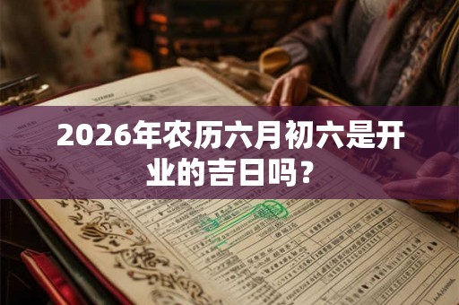 2026年农历六月初六是开业的吉日吗？