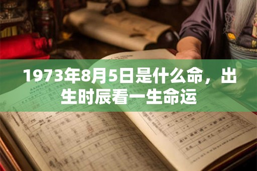 1973年8月5日是什么命，出生时辰看一生命运