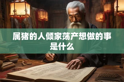 属猪的人倾家荡产想做的事是什么