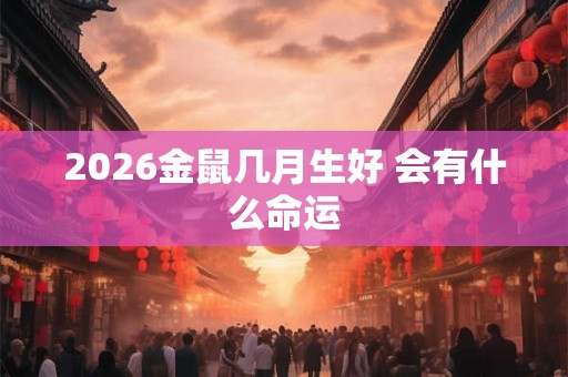 2026金鼠几月生好 会有什么命运
