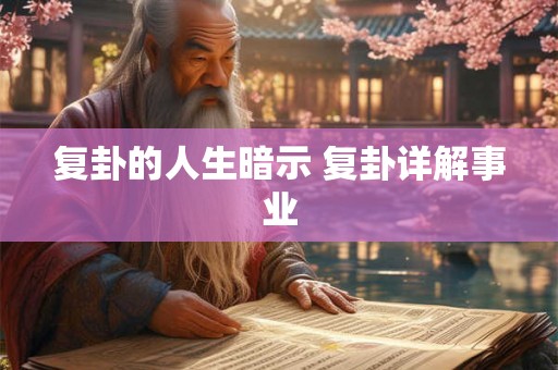 复卦的人生暗示 复卦详解事业