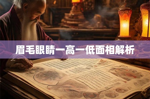 眉毛眼睛一高一低面相解析