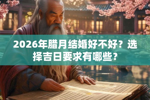 2026年腊月结婚好不好？选择吉日要求有哪些？