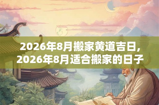 2026年8月搬家黄道吉日,2026年8月适合搬家的日子