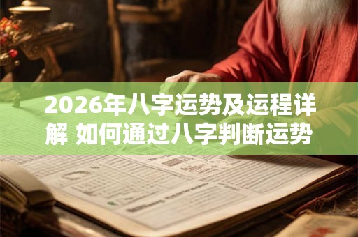 2026年八字运势及运程详解 如何通过八字判断运势