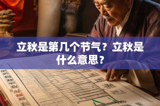 立秋是第几个节气？立秋是什么意思？
