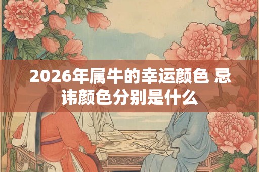 2026年属牛的幸运颜色 忌讳颜色分别是什么