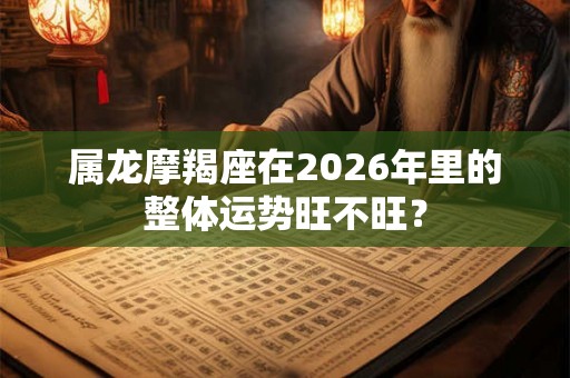 属龙摩羯座在2026年里的整体运势旺不旺？