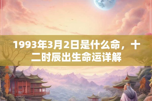 1993年3月2日是什么命，十二时辰出生命运详解