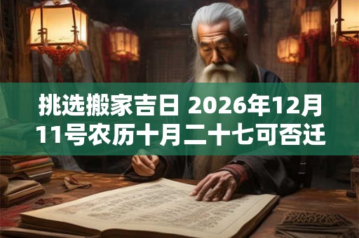 挑选搬家吉日 2026年12月11号农历十月二十七可否迁居 挑选搬家吉日 2026年12月11号农历十月二十七可否迁居