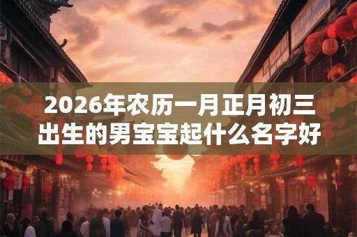 2026年农历一月正月初三出生的男宝宝起什么名字好？