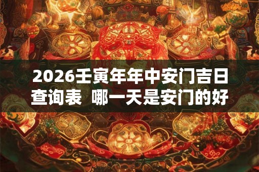 2026壬寅年年中安门吉日查询表 哪一天是安门的好日子 2026壬寅年年中安门吉日查询表 哪一天是安门的好日子
