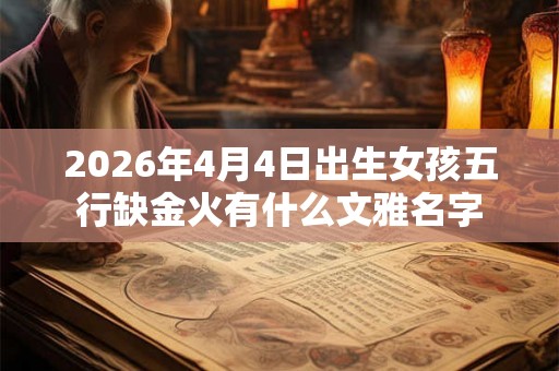 2026年4月4日出生女孩五行缺金火有什么文雅名字 2026年4月4日出生女孩五行缺金火有什么文雅名字