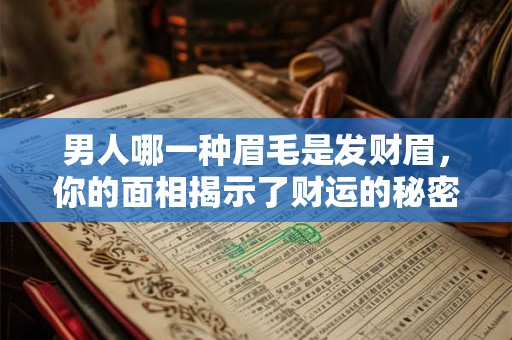 男人哪一种眉毛是发财眉，你的面相揭示了财运的秘密